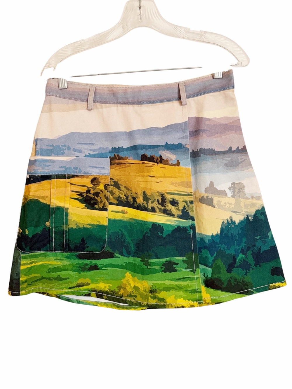 The Kit Mountain Postcard Scenery Brushed Cotton Cargo Mini Skirt size L
